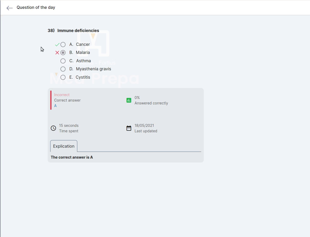 Med Prepa daily questions