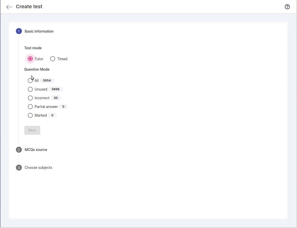 Med Prepa Self assessment (Test)